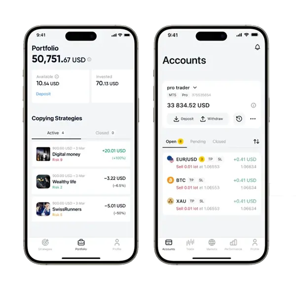 Exness Trade App - 通过移动设备进行交易 Exness Trade 移动应用程序